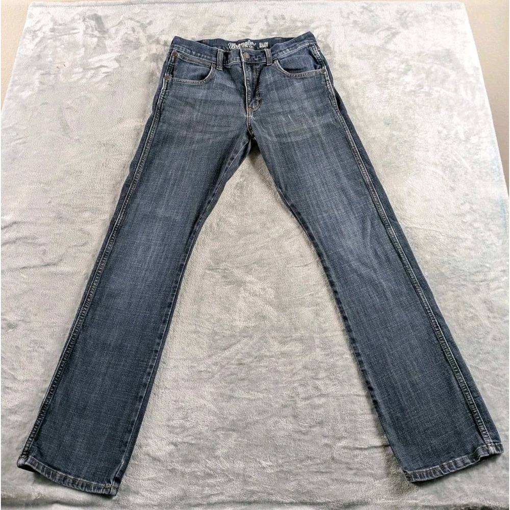Wrangler Retro Slim Boot Jeans Mens 32x32 Blue Stretch Western Cowboy Denim READ